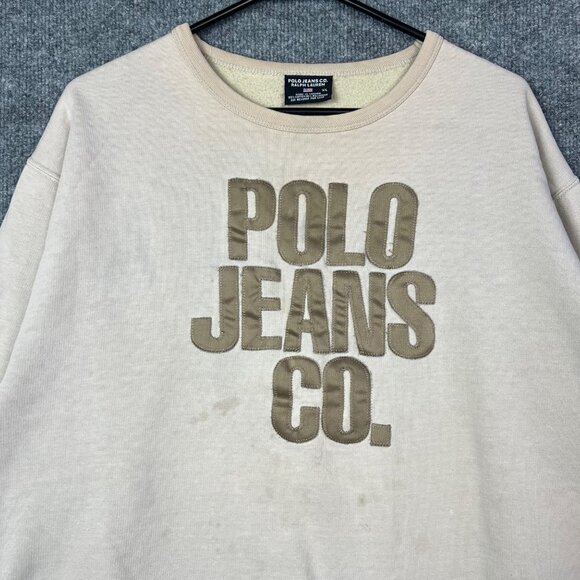 Vintage Ralph Lauren Polo Jean Co Sweatshirt Mens Crew Embroidered XL - Picture 3 of 9